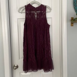 Purple Lace Sleeveless Dress